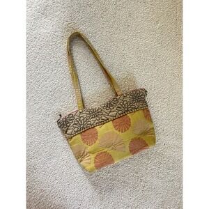 Maruca Boulder Colorado Jacquard Woven Fabric Small Tote Shoulder Bag Yellow